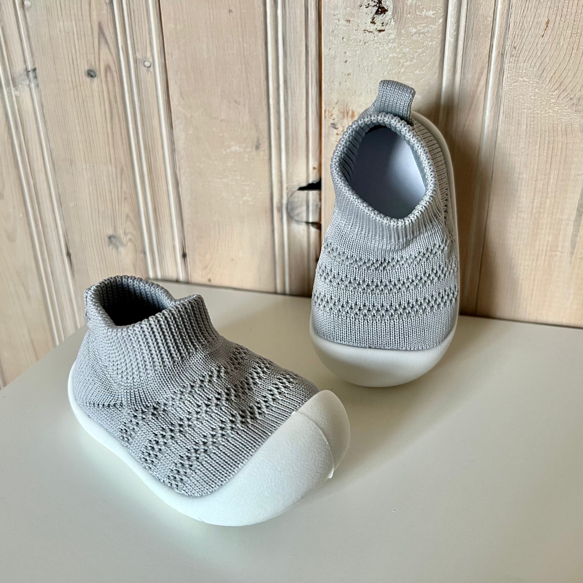 Knit Ankle Shoes - Grey