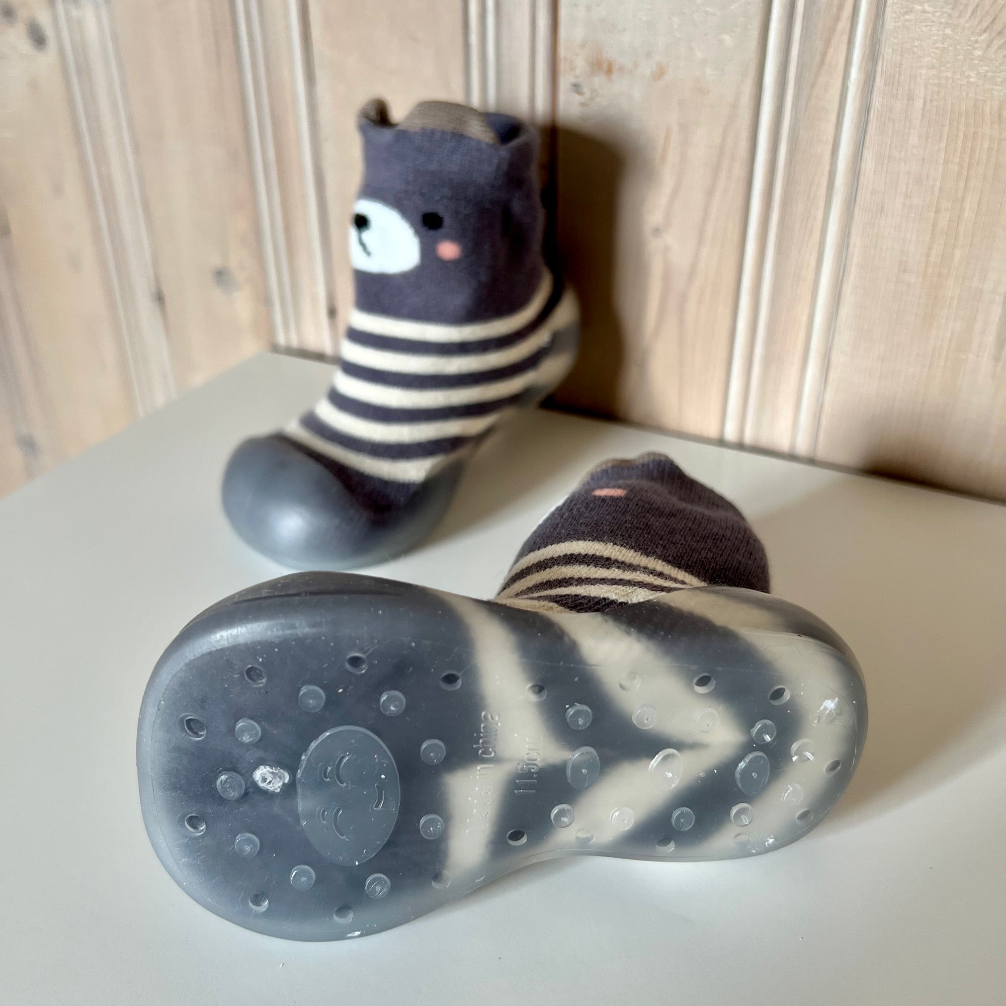 Sock Shoes - Slate Teddy