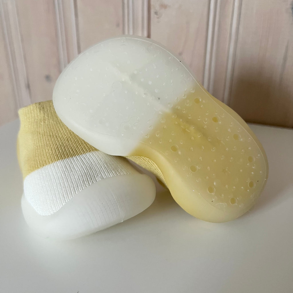 Sock Shoes - Mustard & Cream