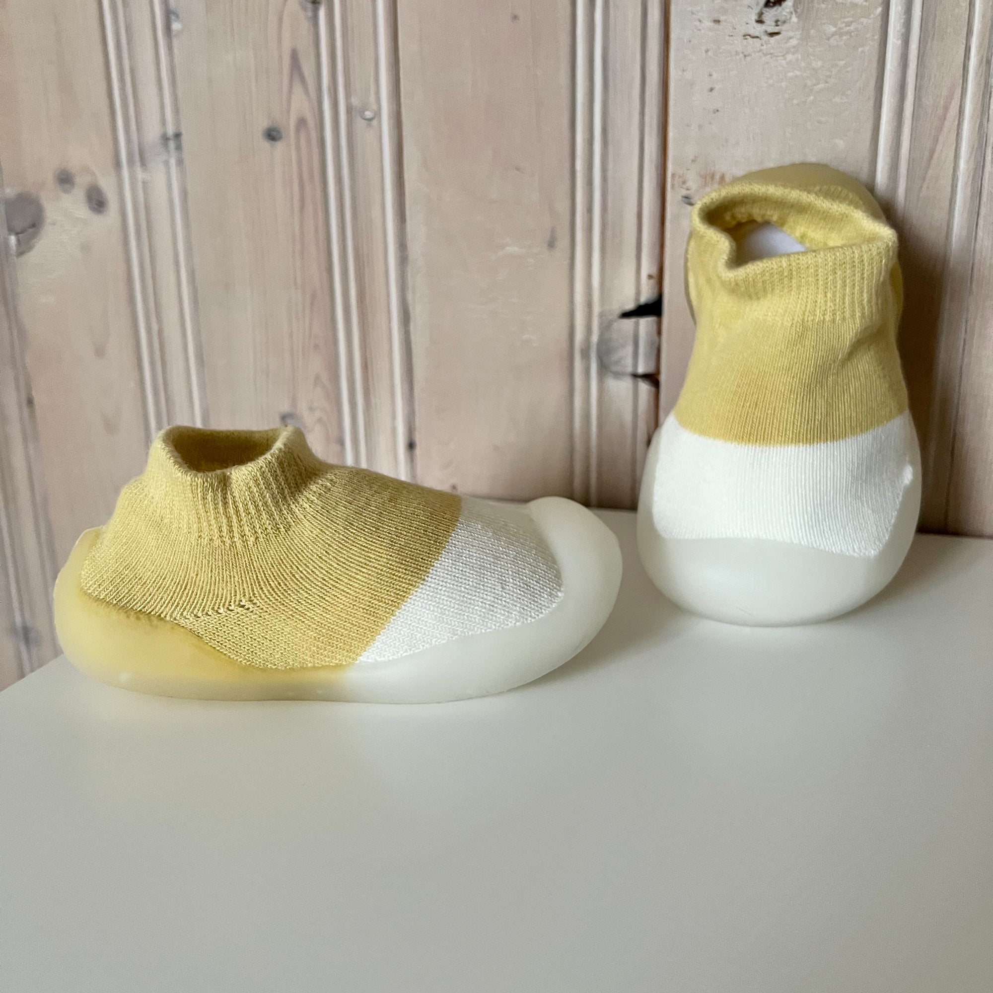 Sock Shoes - Mustard &amp; Cream