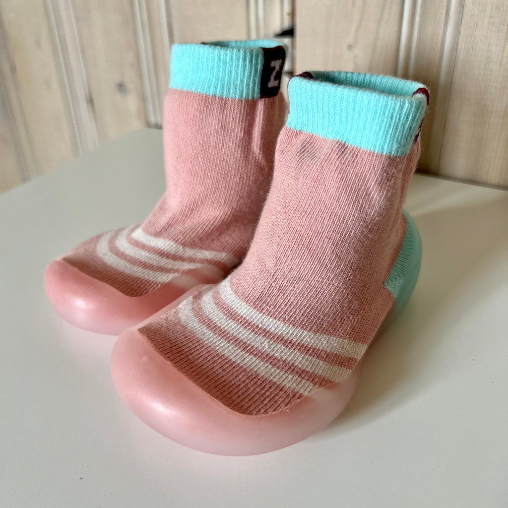 Sock Shoes - Pink & Aqua