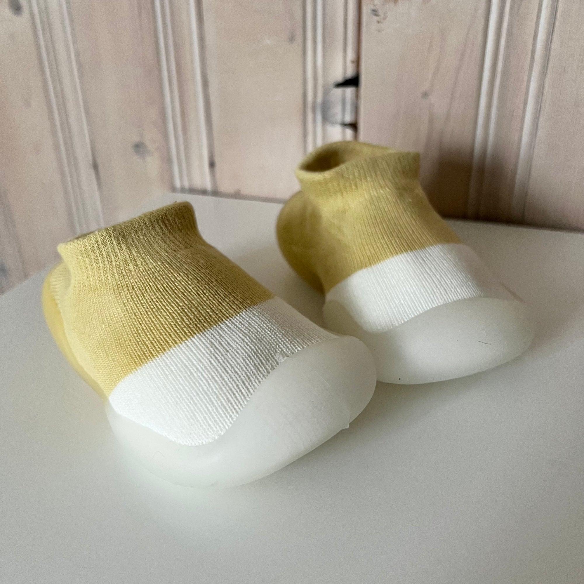 Sock Shoes - Mustard &amp; Cream