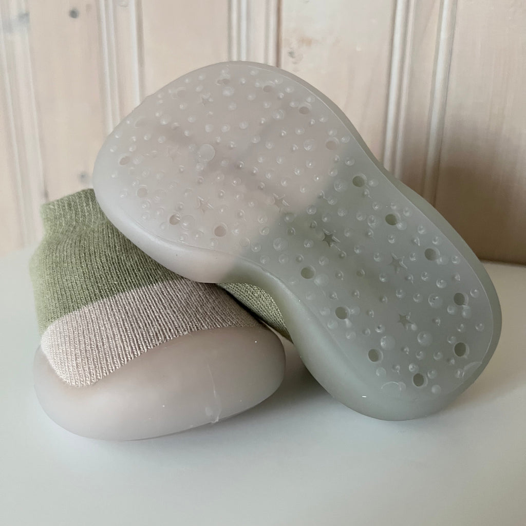 Sock Shoes - Olive & Oatmeal