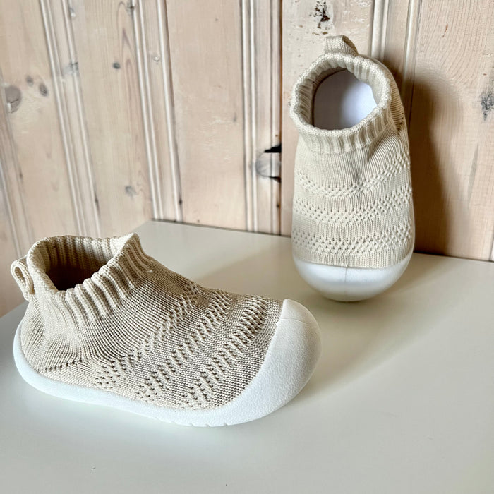 Knit Ankle Shoes - Cream