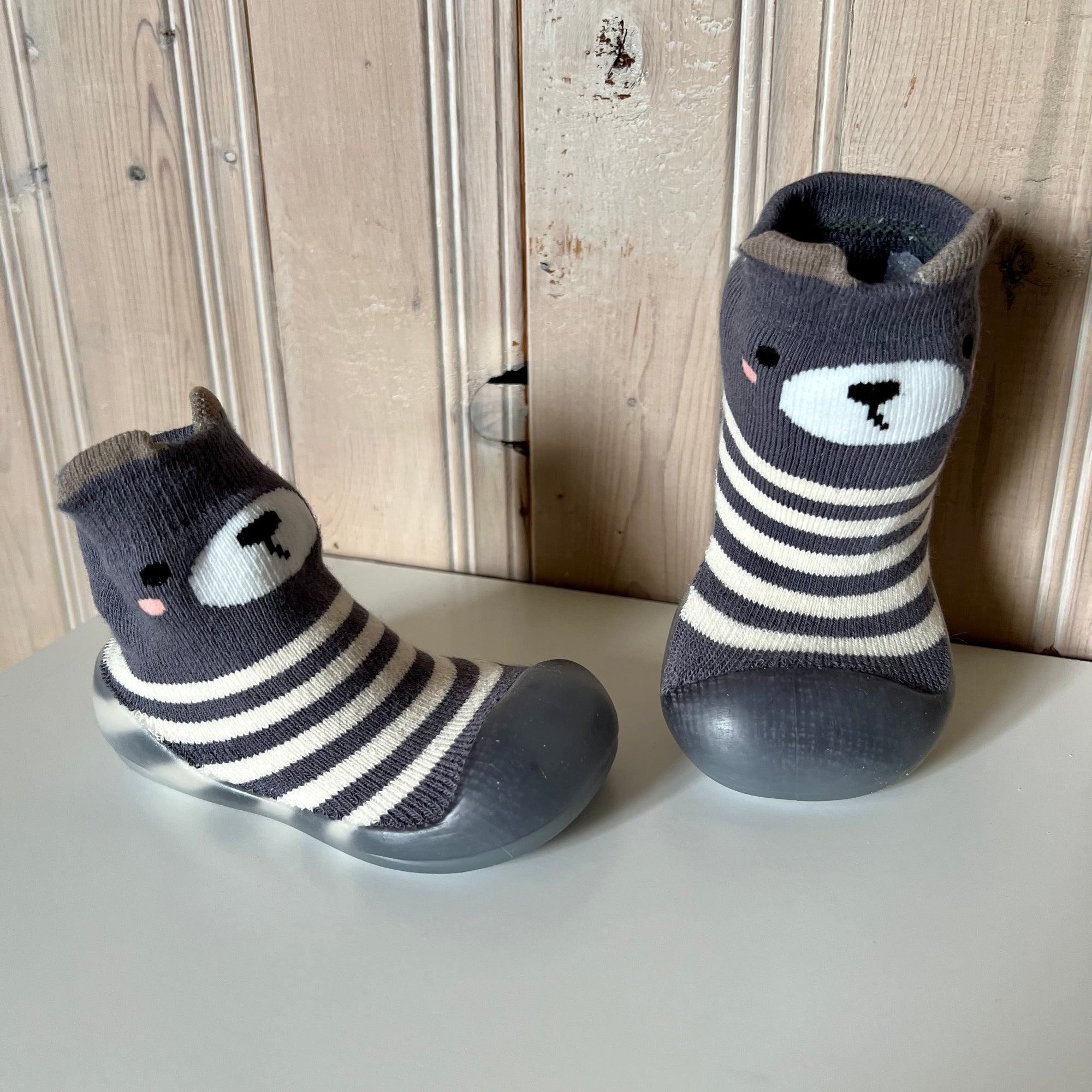 Sock Shoes - Slate Teddy